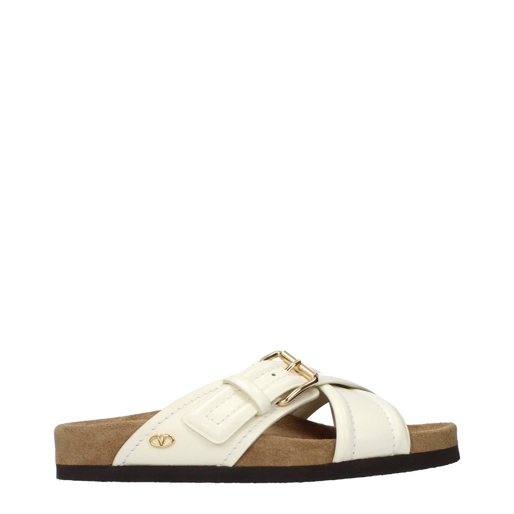 Mules Valentino Garavani en cuir beige