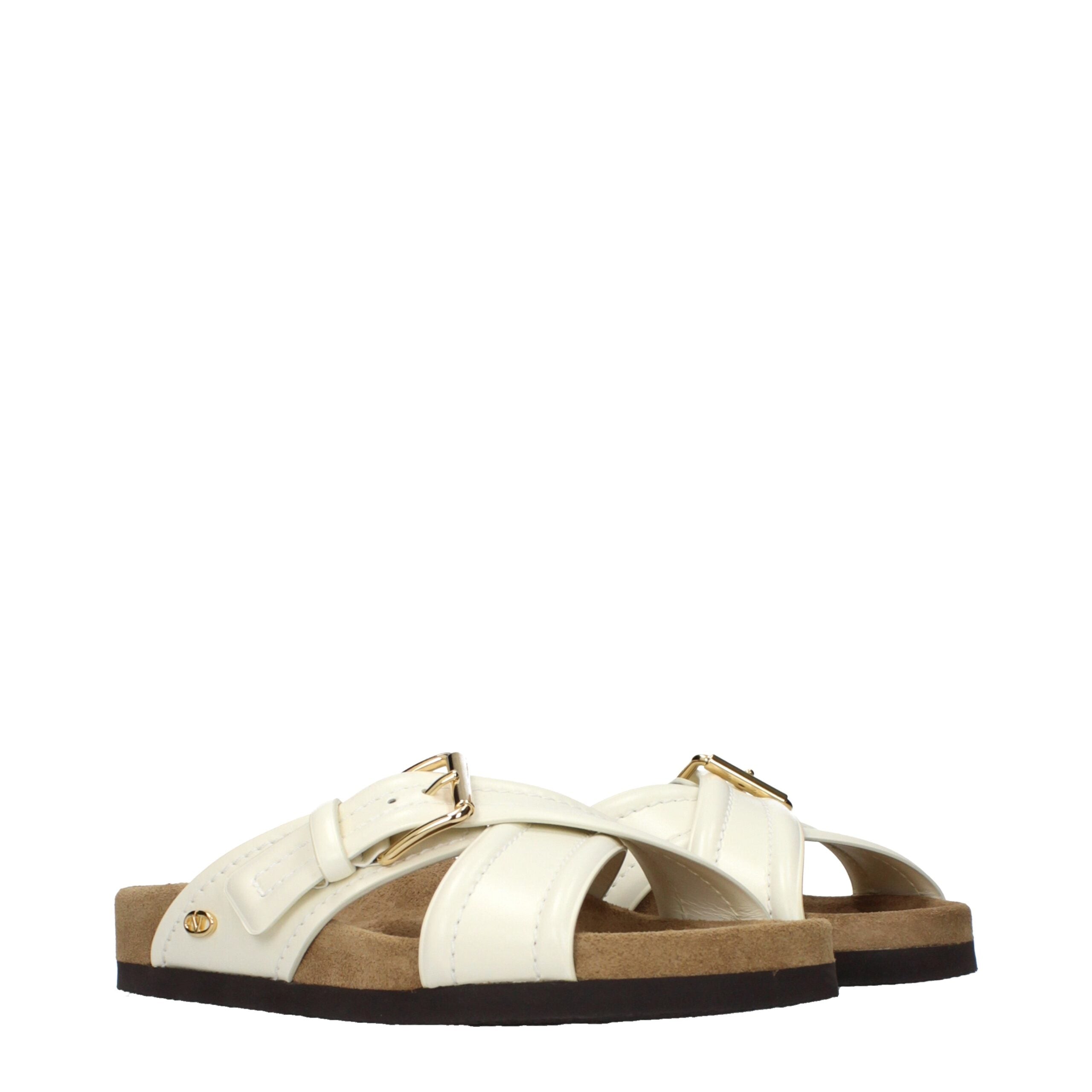 Mules Valentino Garavani en cuir beige