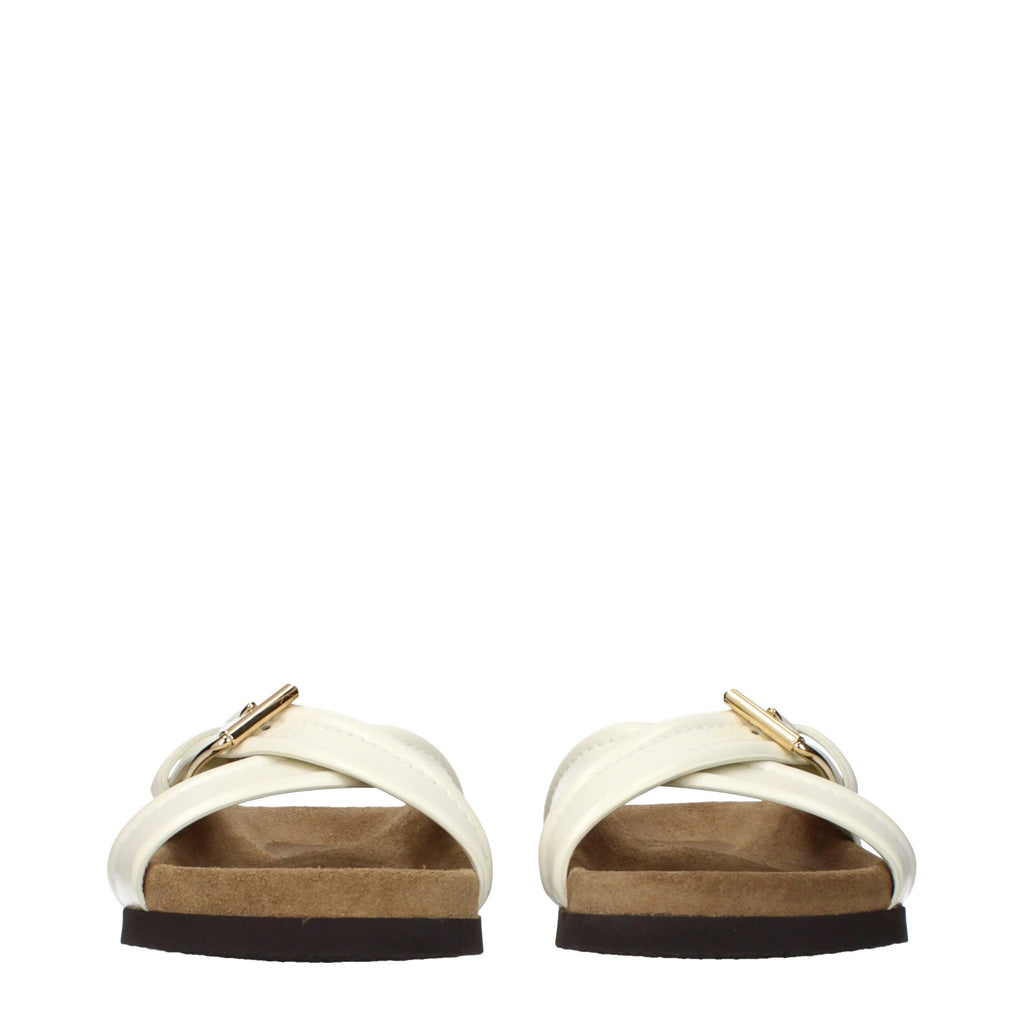 Mules Valentino Garavani en cuir beige