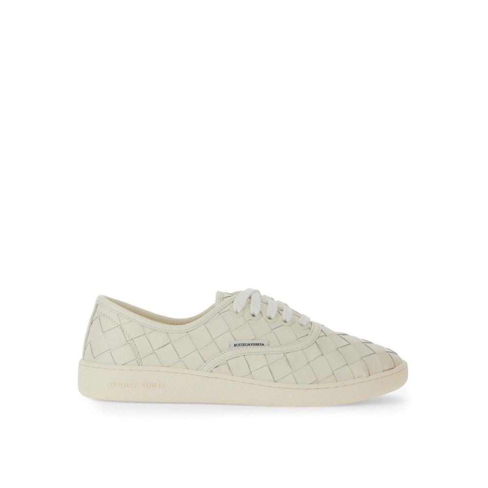 Bottega Veneta Baskets Basses en Cuir de Veau Blanc