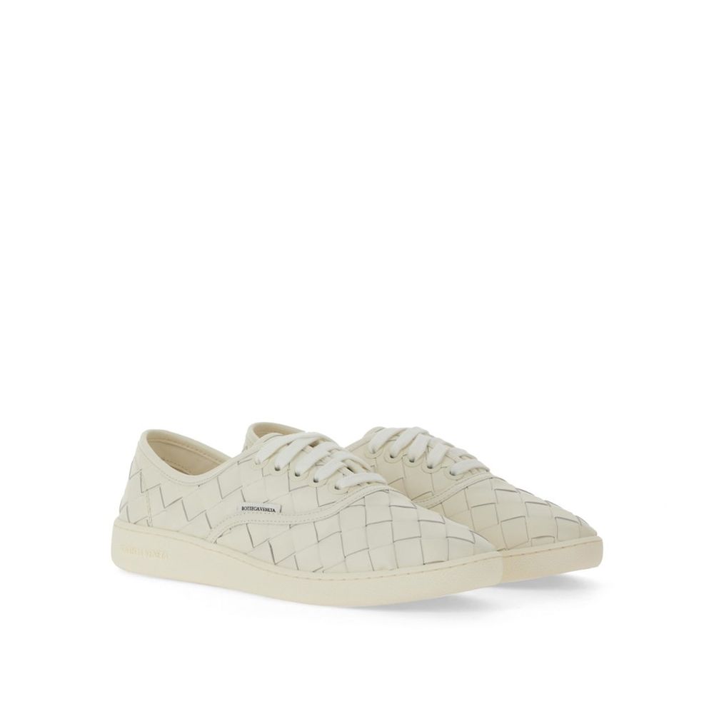 Bottega Veneta Baskets Basses en Cuir de Veau Blanc