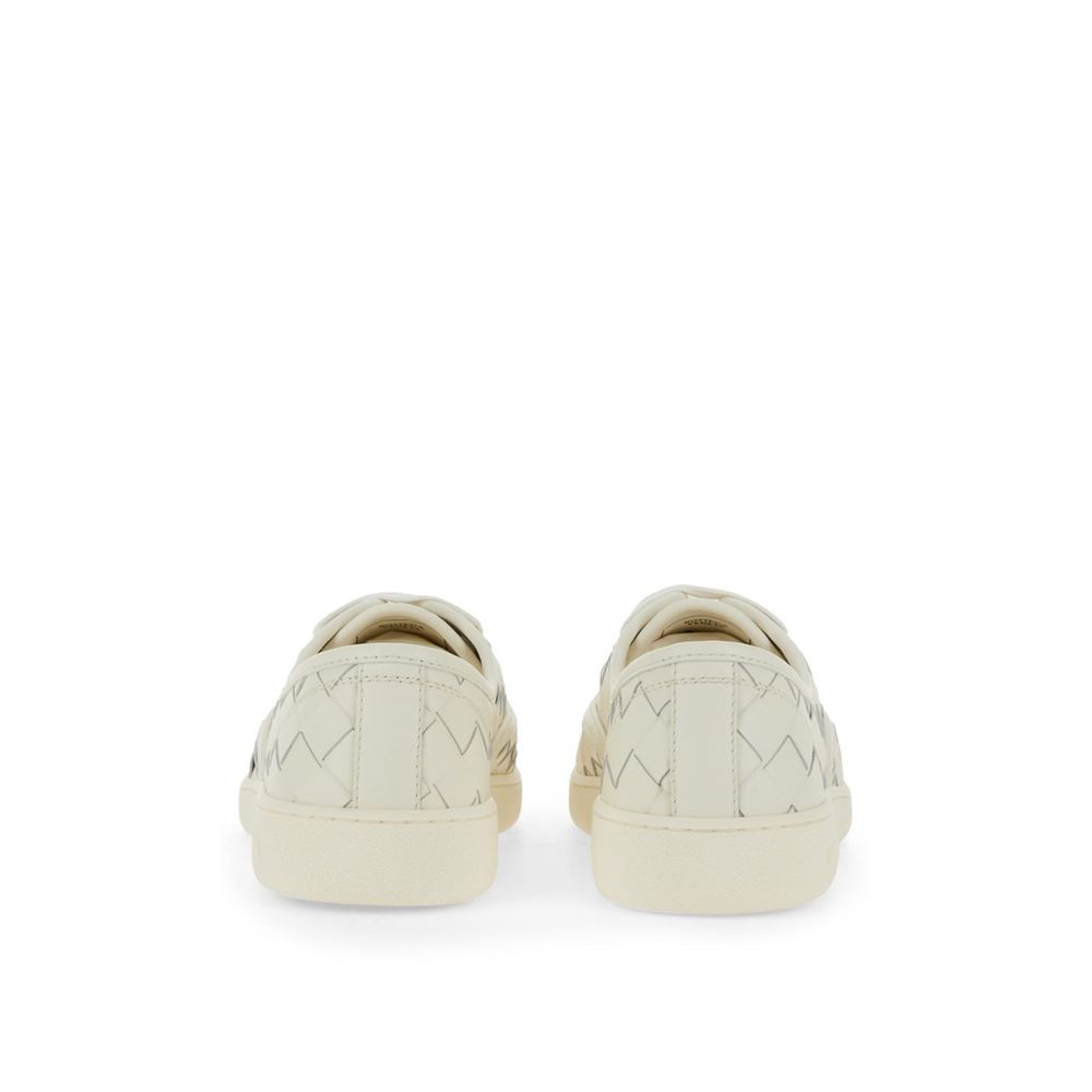 Bottega Veneta Baskets Basses en Cuir de Veau Blanc