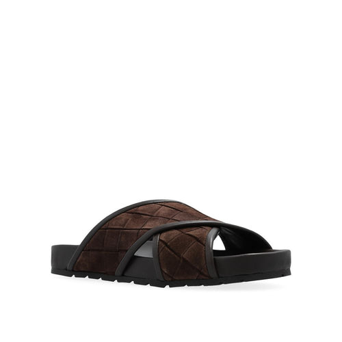 Sandales Bottega Veneta en cuir d'agneau marron