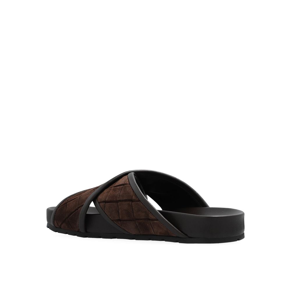 Sandales Bottega Veneta en cuir d'agneau marron