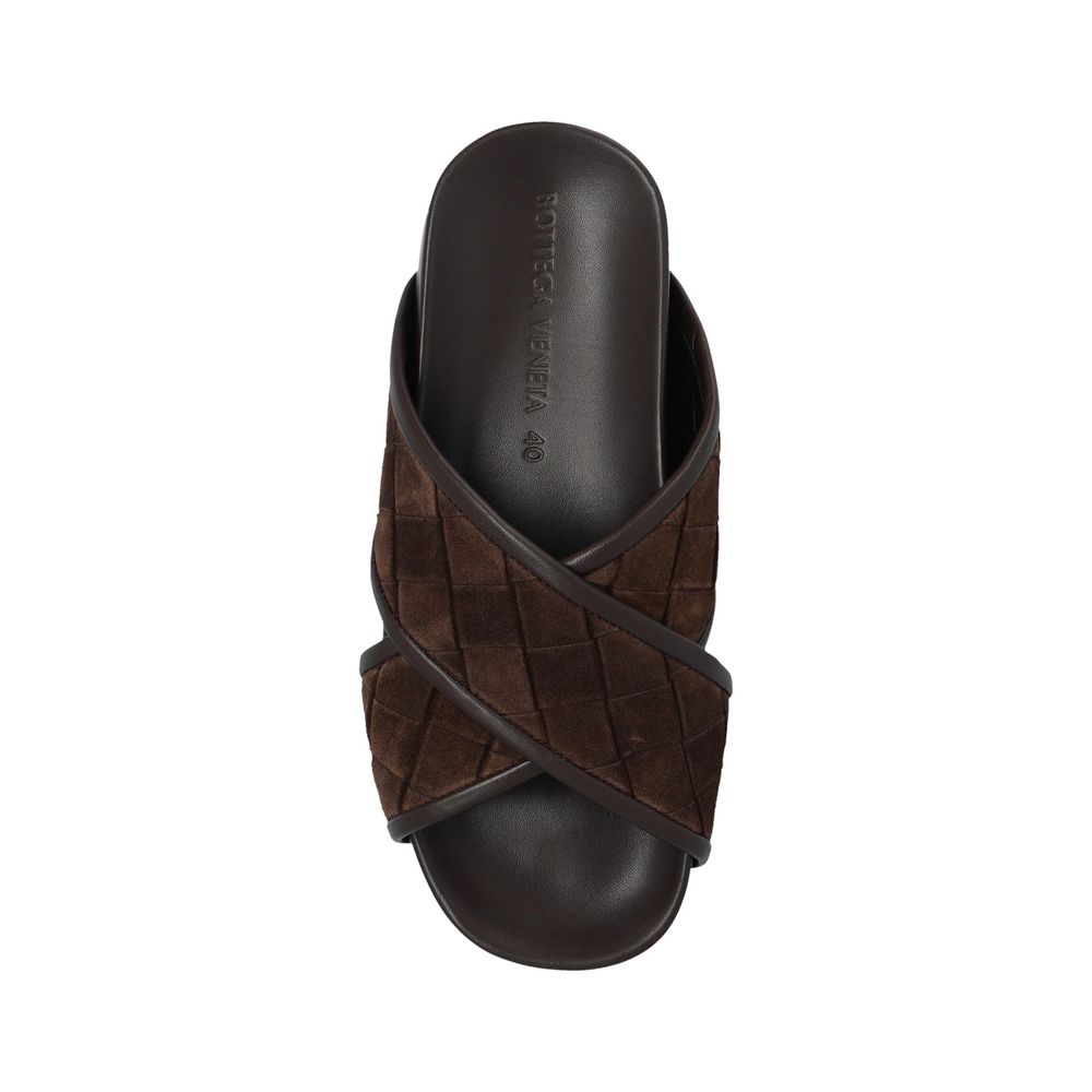 Sandales Bottega Veneta en cuir d'agneau marron