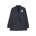 Manteau en laine vierge bleu Brunello Cucinelli