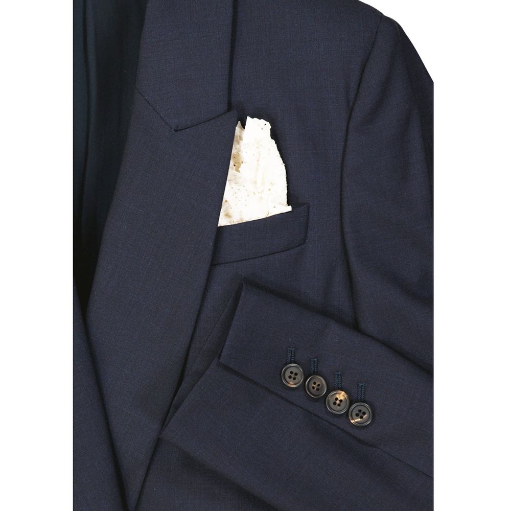Manteau en laine vierge bleu Brunello Cucinelli