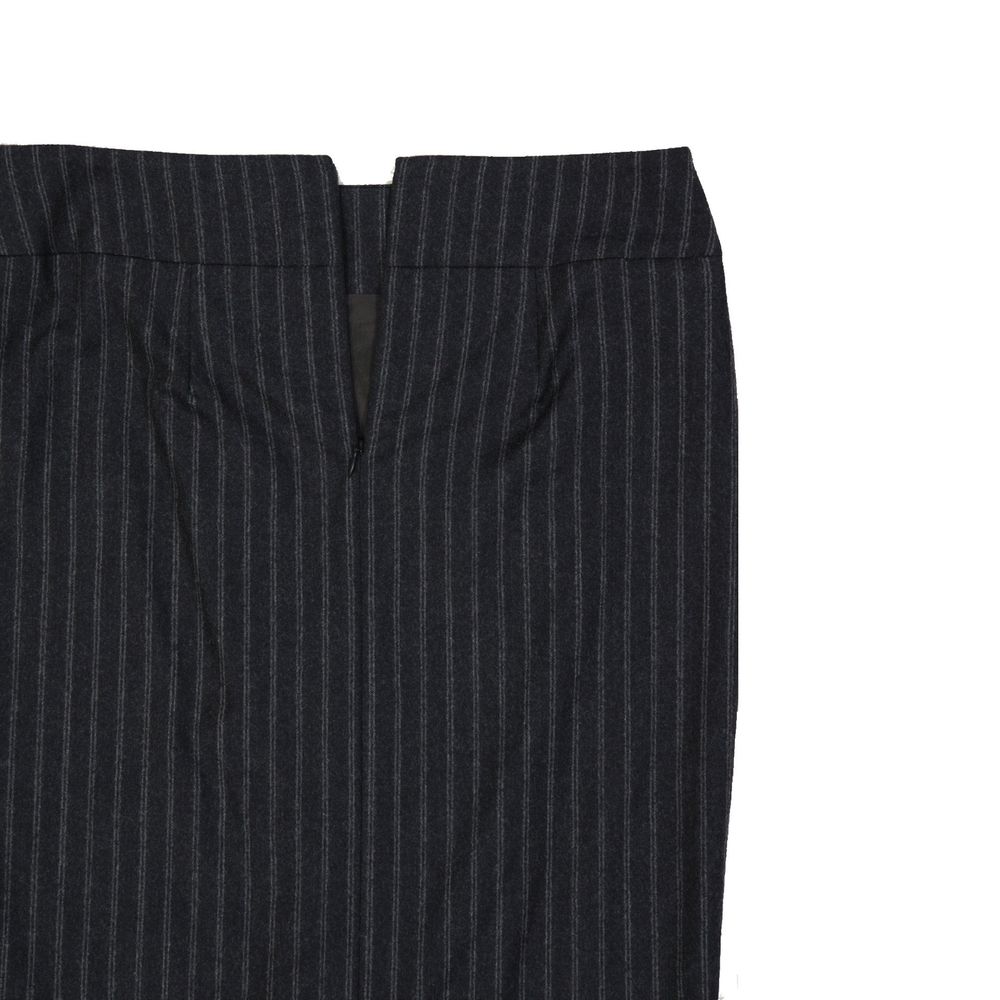 Brunello Cucinelli Gray Virgin Wool Long Skirt