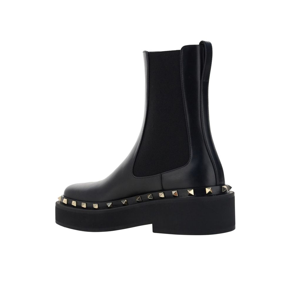 Bottes Chelsea Valentino Garavani en veau noir