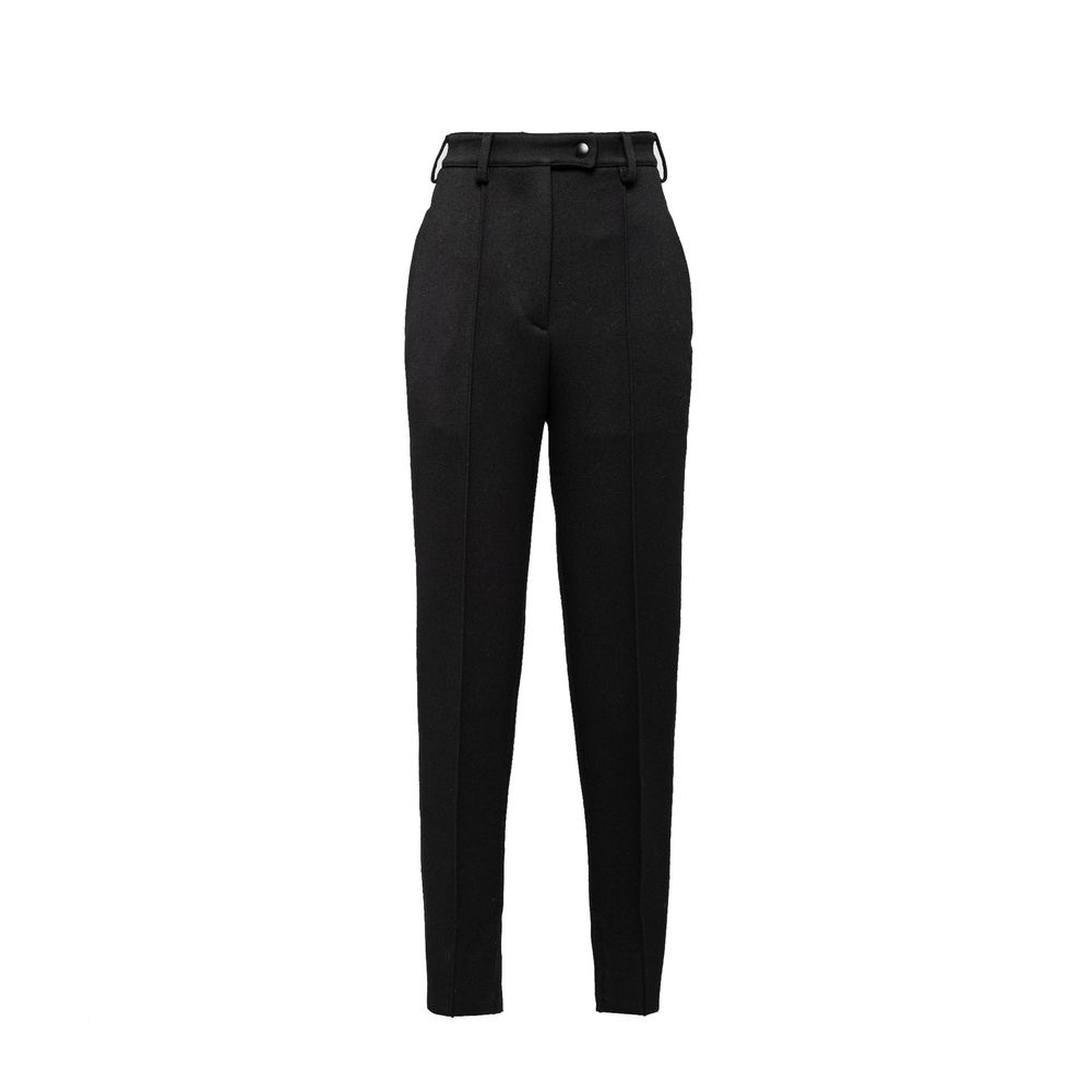 Prada Black Virgin Wool Casual Trousers