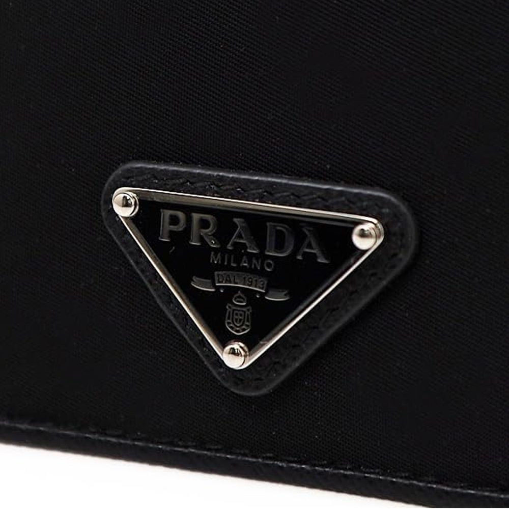 Porte-cartes Prada en nylon noir