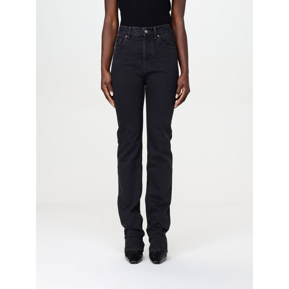 Jean droit Saint Laurent en coton noir