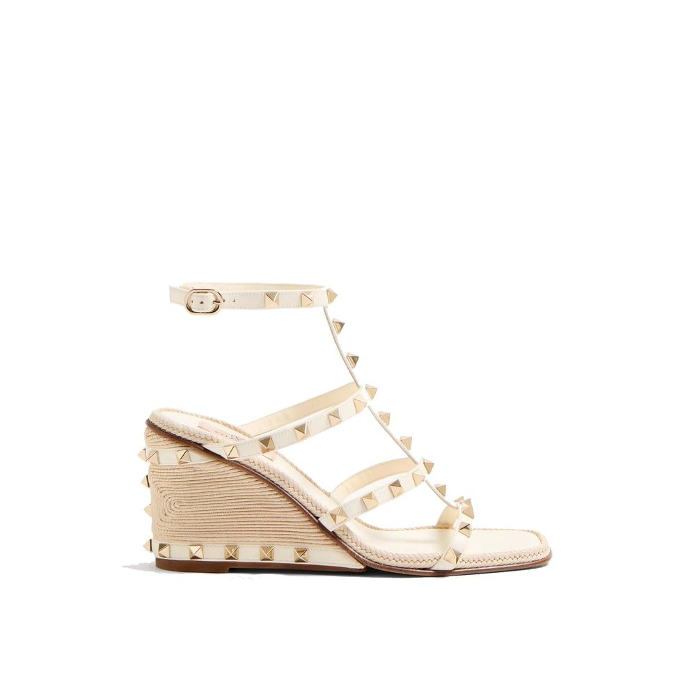 Valentino Garavani Sandales compensées en veau beige