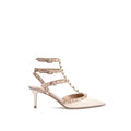 Escarpins Valentino Garavani en veau beige à talon mi-haut