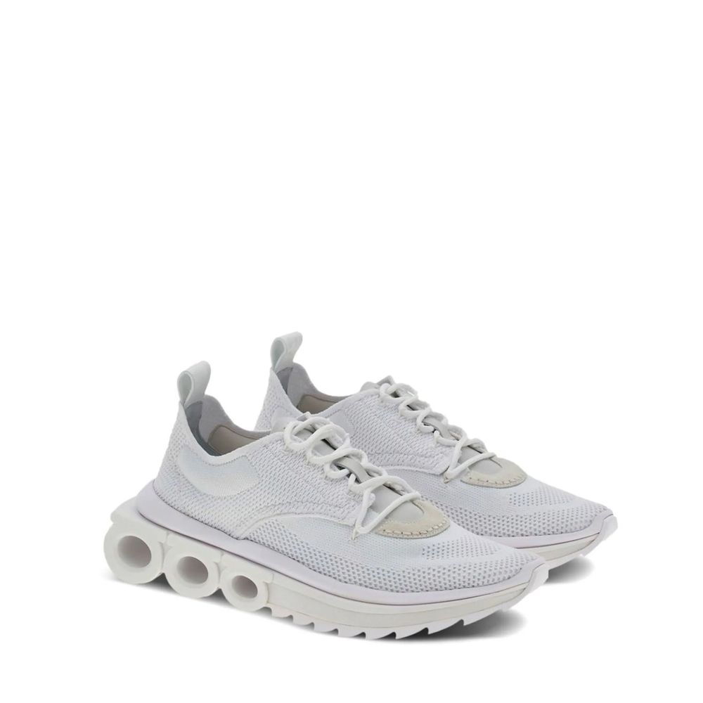 Baskets athlétiques Salvatore Ferragamo en nylon blanc