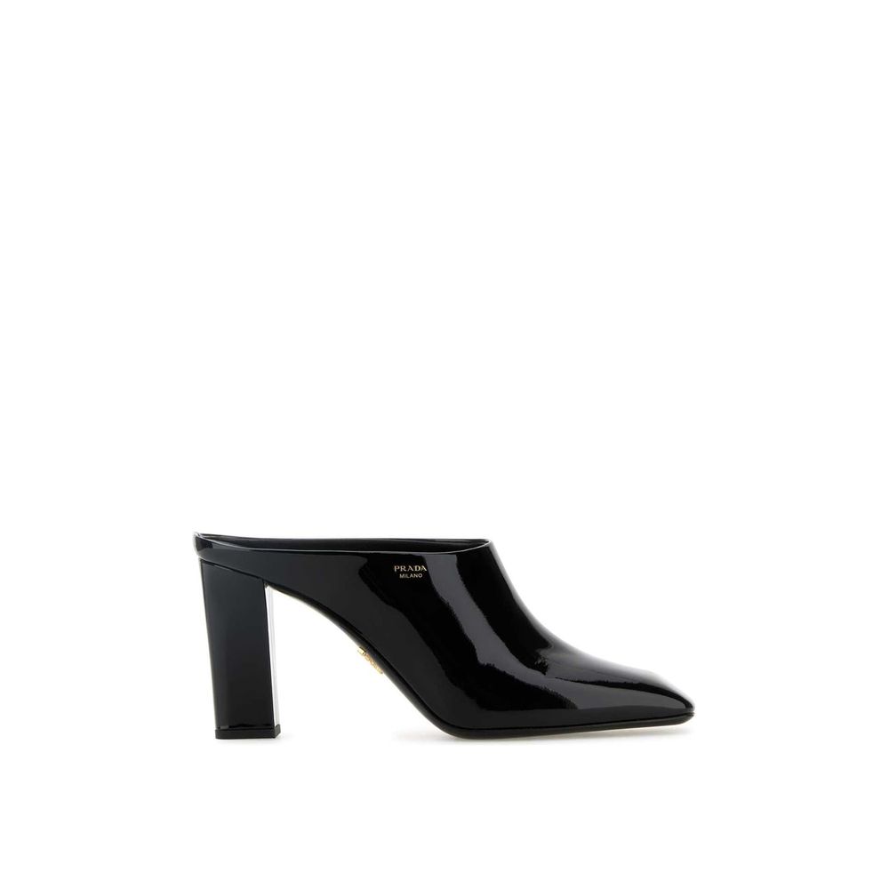 Mules Prada en veau noir