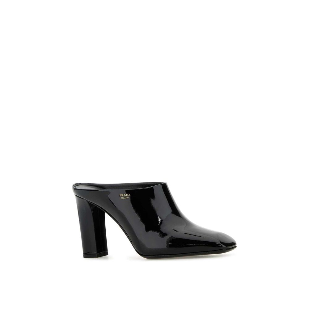 Mules Prada en veau noir