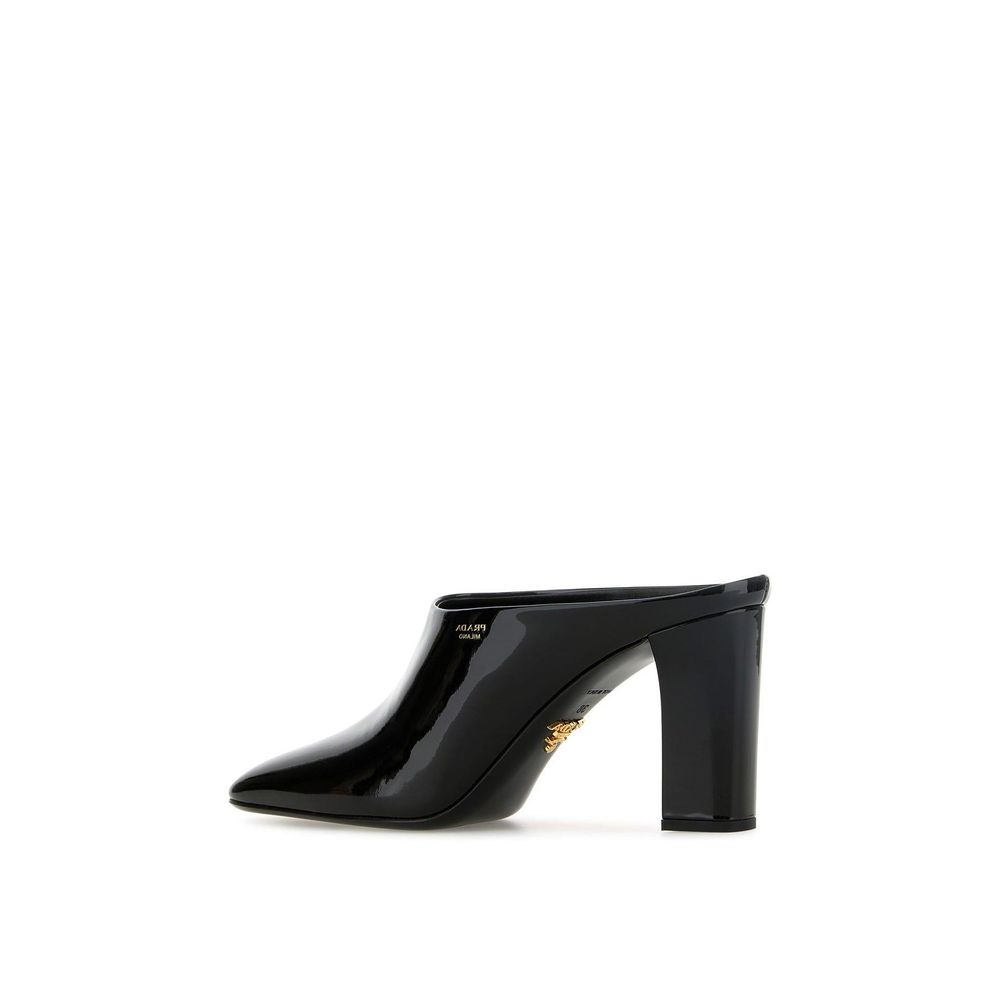 Mules Prada en veau noir