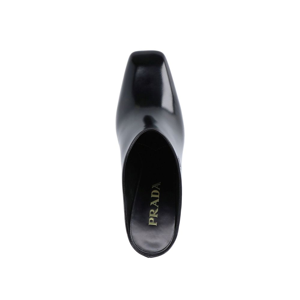Mules Prada en veau noir