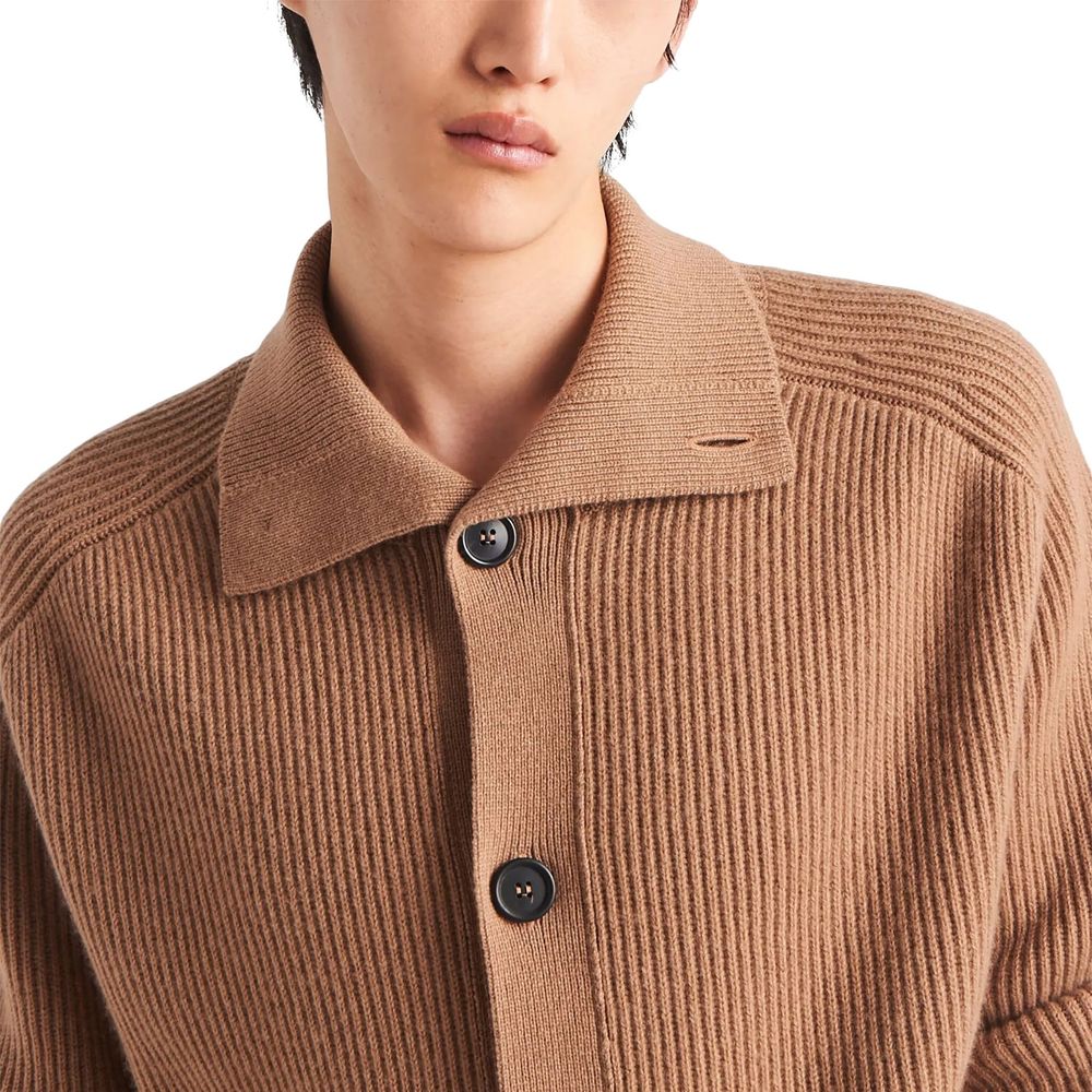 Cardigan Prada en cachemire marron