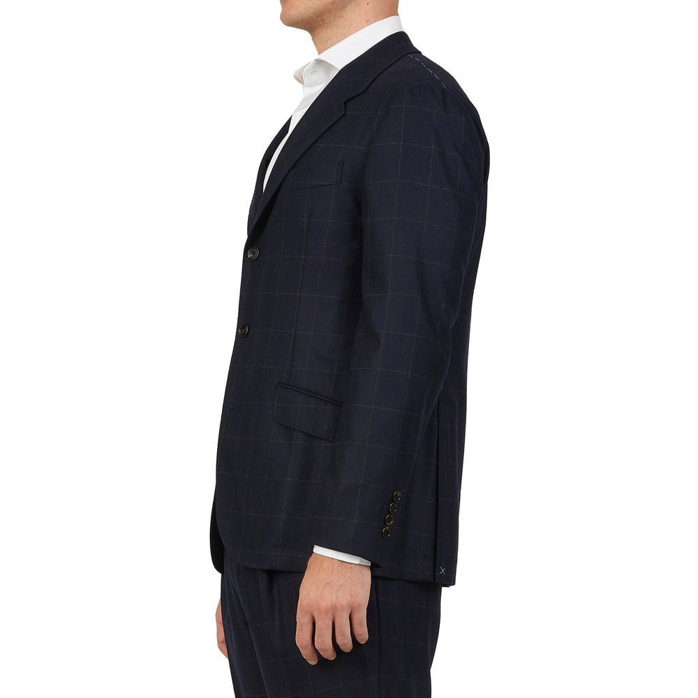 Costume deux pièces en laine bleu Brunello Cucinelli
