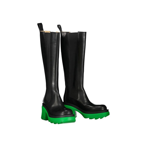 Bottega Veneta Black Leather Flat Boots