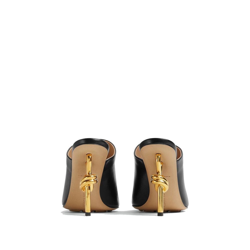 Mules en cuir d'agneau noir Bottega Veneta