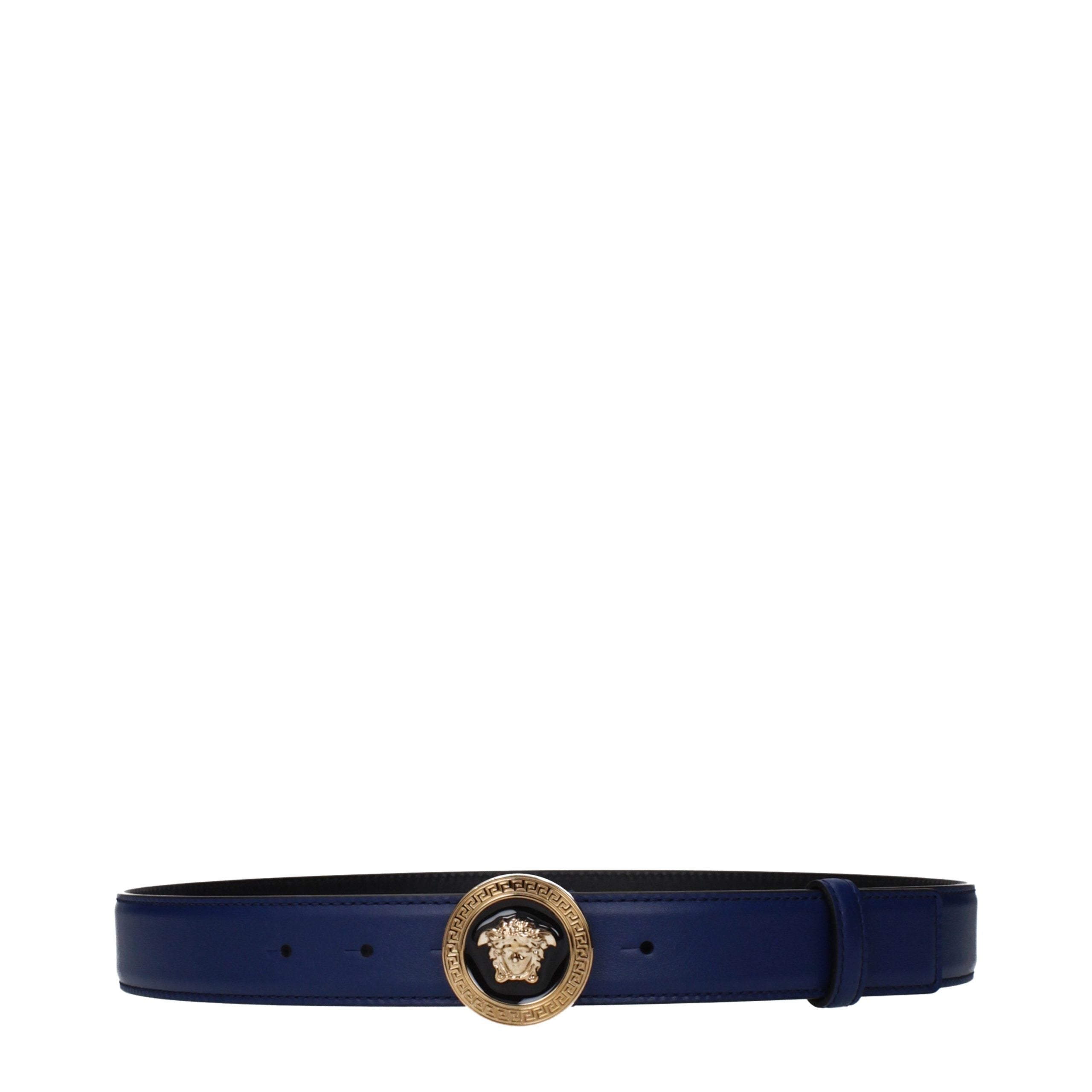 Ceinture en cuir bleu Versace