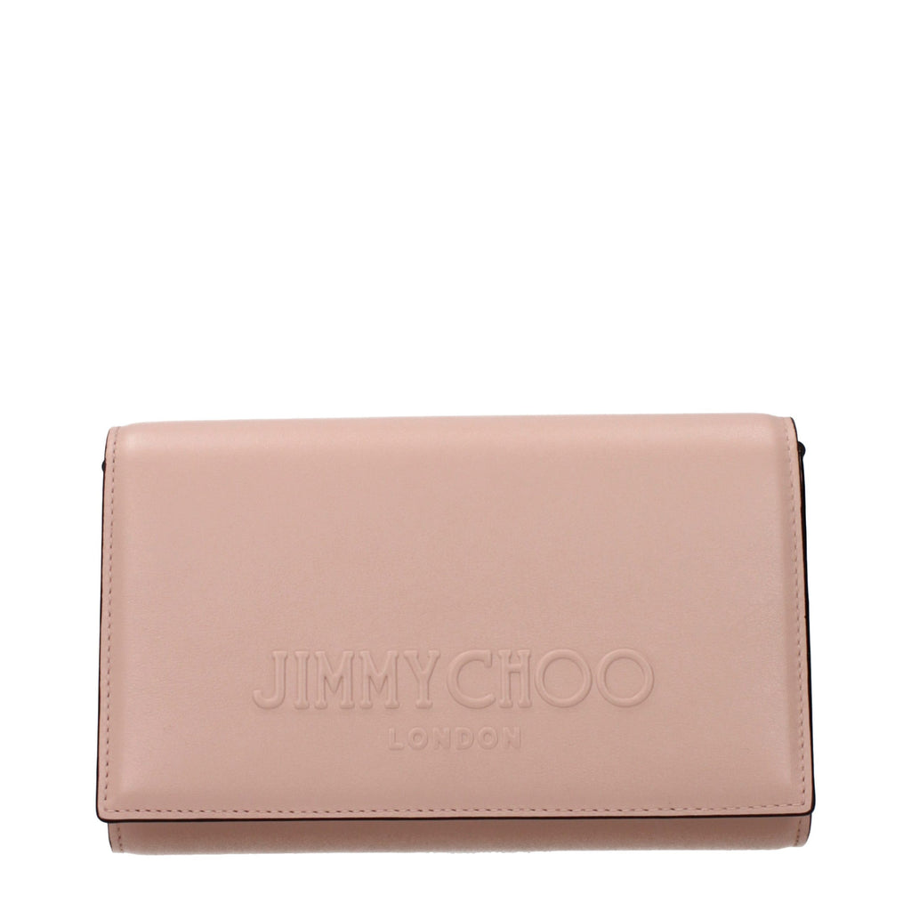 Pochette Jimmy Choo en cuir rose