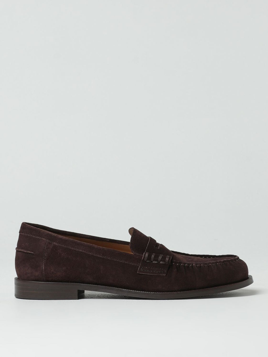 Mocassins à enfiler en cuir suédé marron Emporio Armani