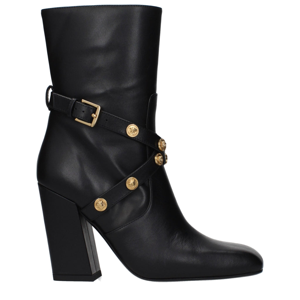 Bottines Versace en cuir noir