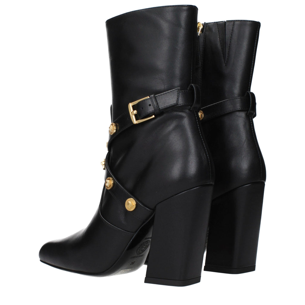 Bottines Versace en cuir noir