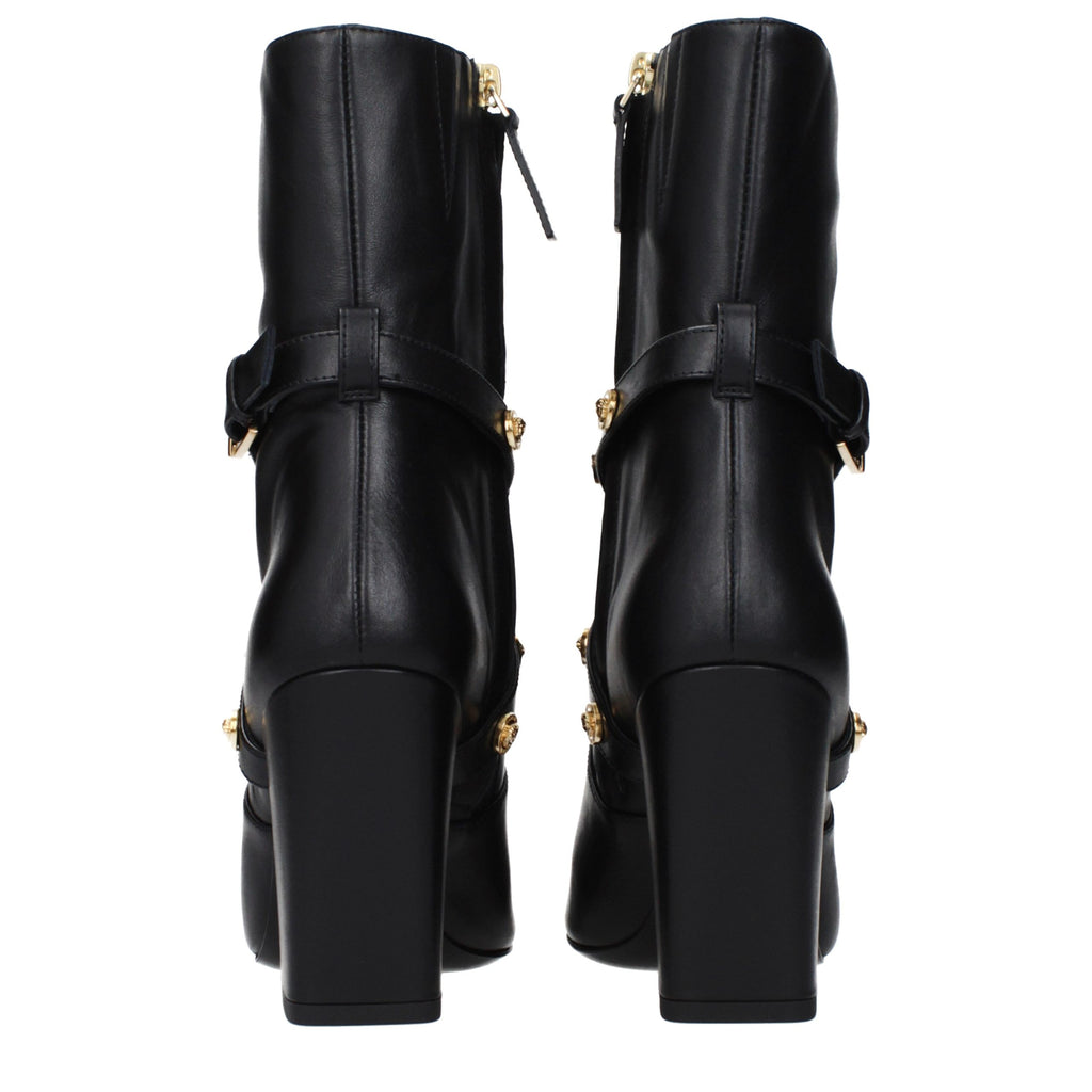 Bottines Versace en cuir noir