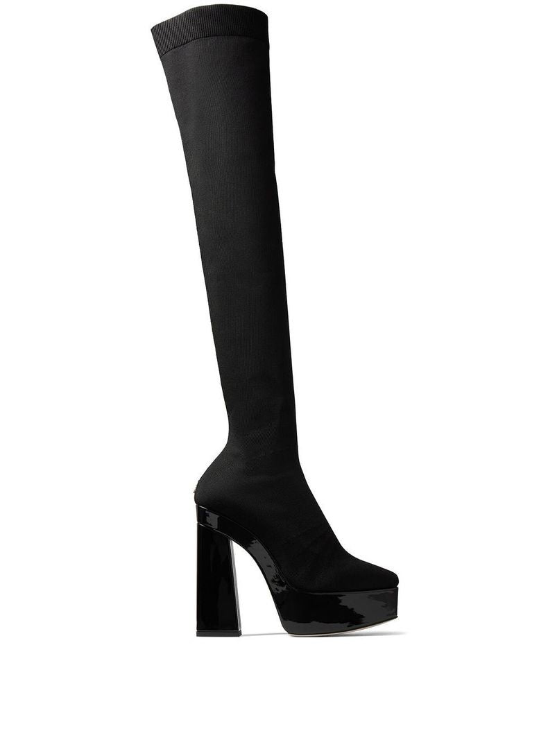 Jimmy Choo Noir Tissu Au-Dessus Du Genou