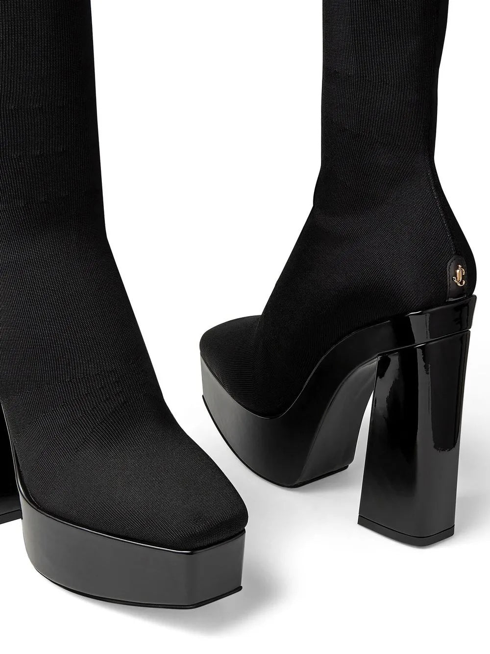 Jimmy Choo Noir Tissu Au-Dessus Du Genou