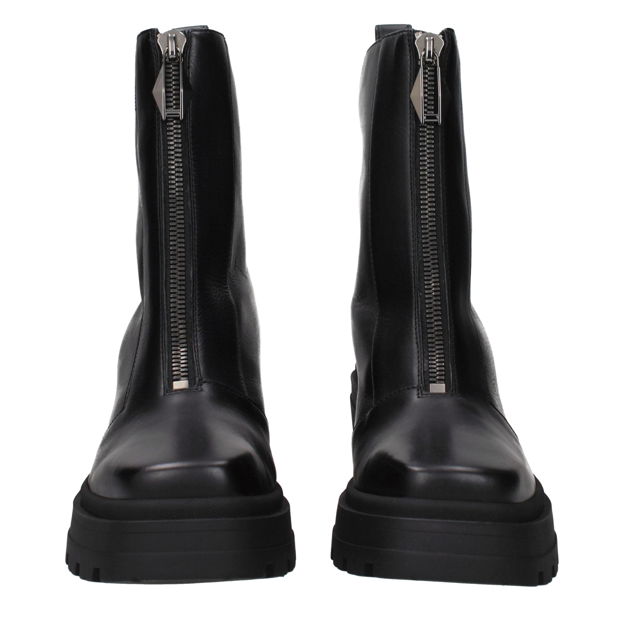 Jimmy Choo Black Leather Ankle Boots