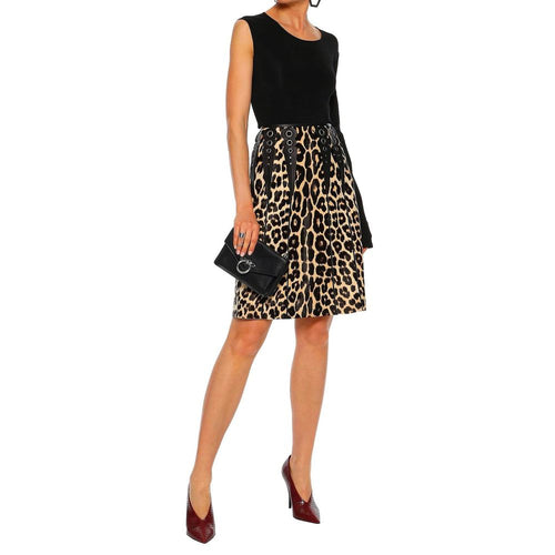 Jupe midi en cuir marron Bottega Veneta