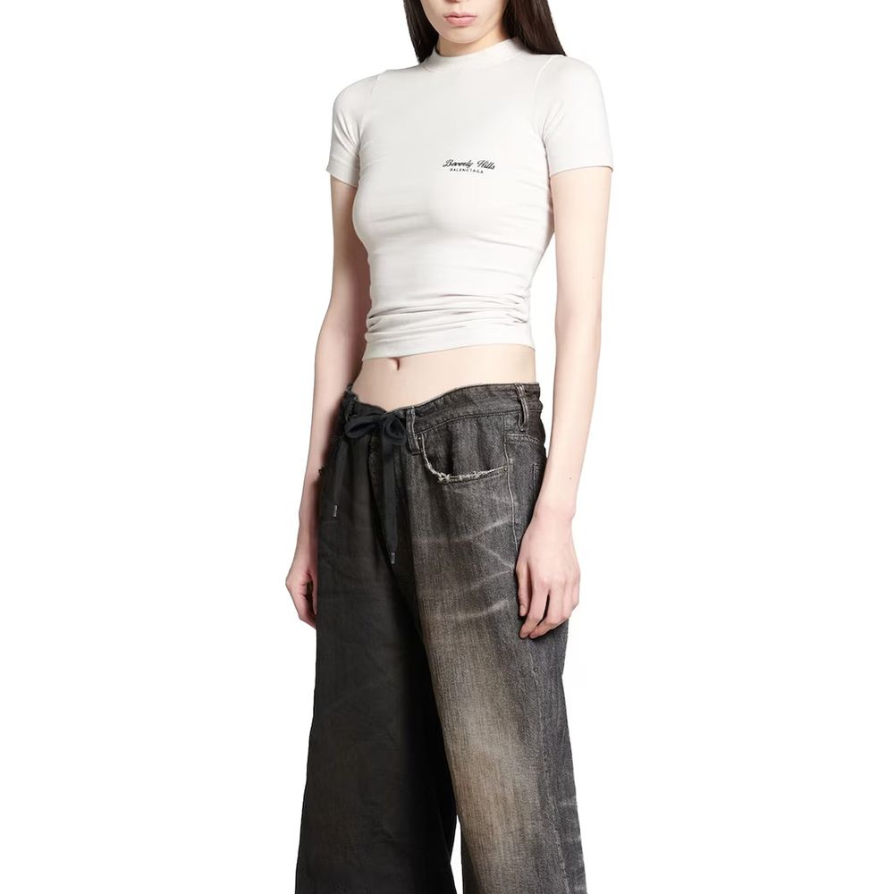 T-shirt en coton blanc Balenciaga
