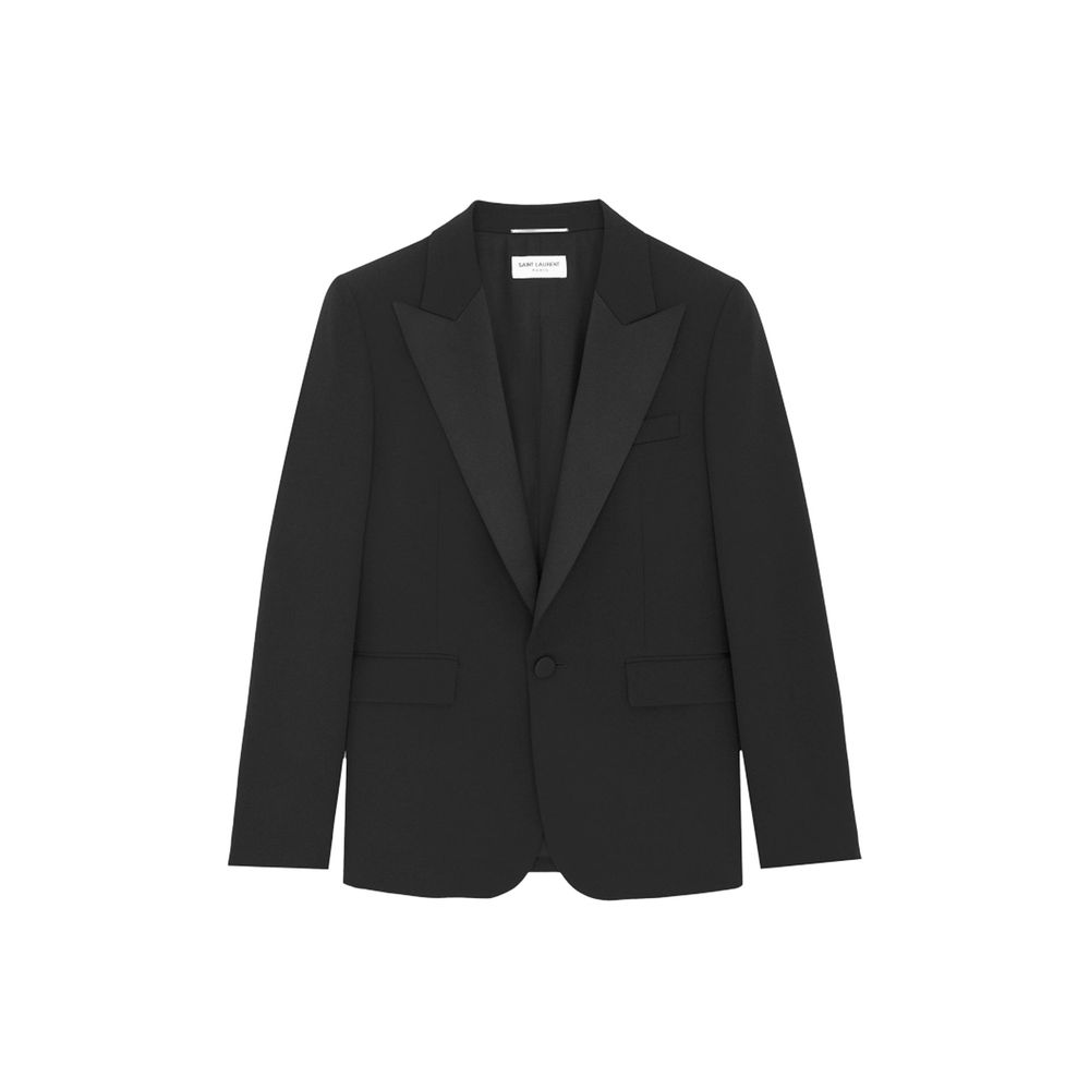 Blazer noir en laine Saint Laurent
