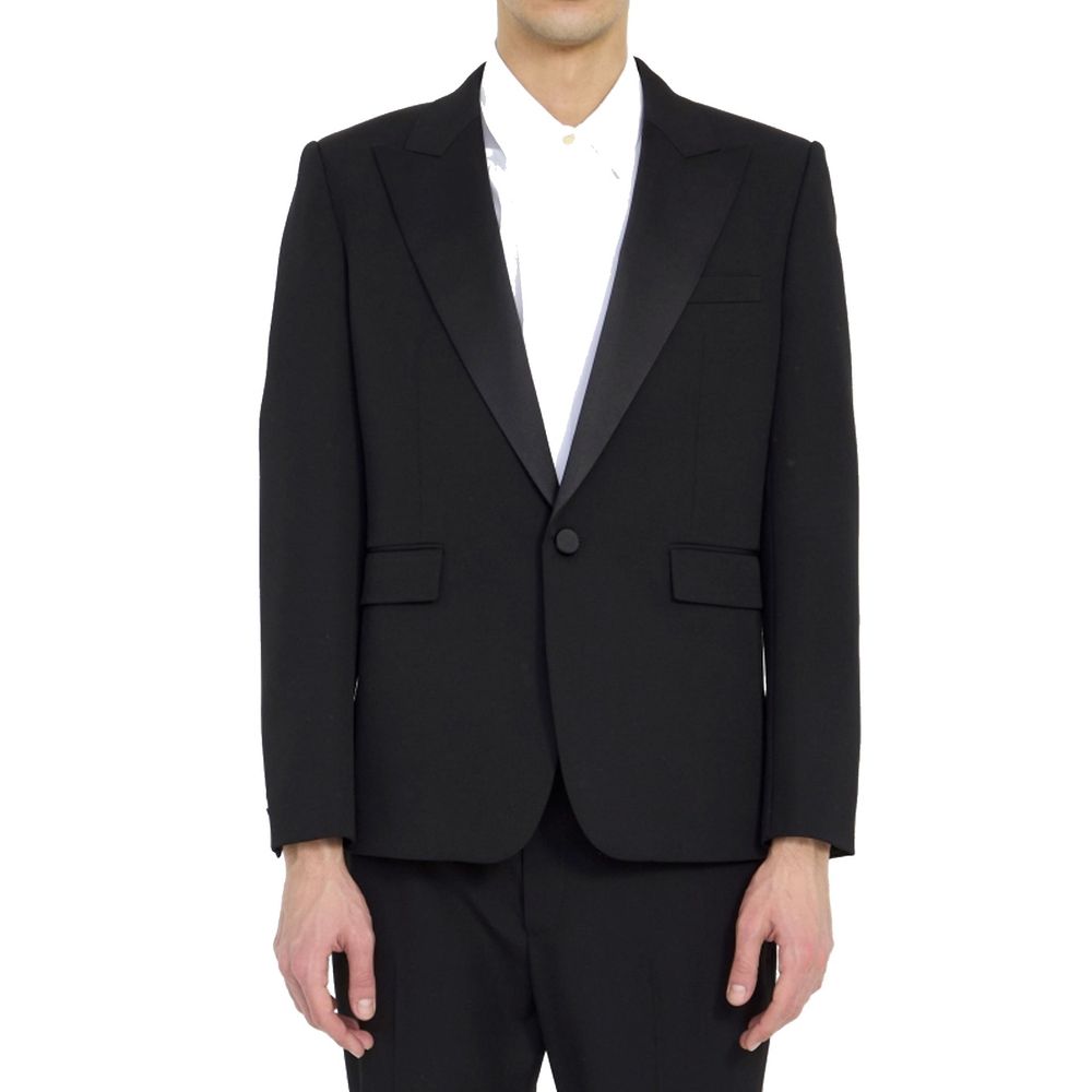 Blazer noir en laine Saint Laurent