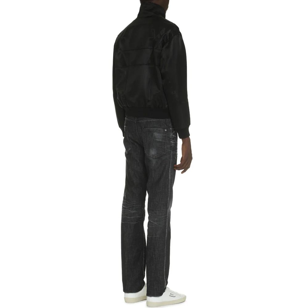 Bomber Saint Laurent en soie noire