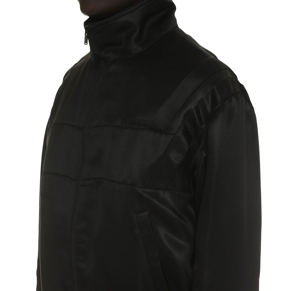 Bomber Saint Laurent en soie noire