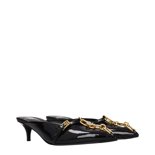 Sandales à plateforme en cuir noir Balmain