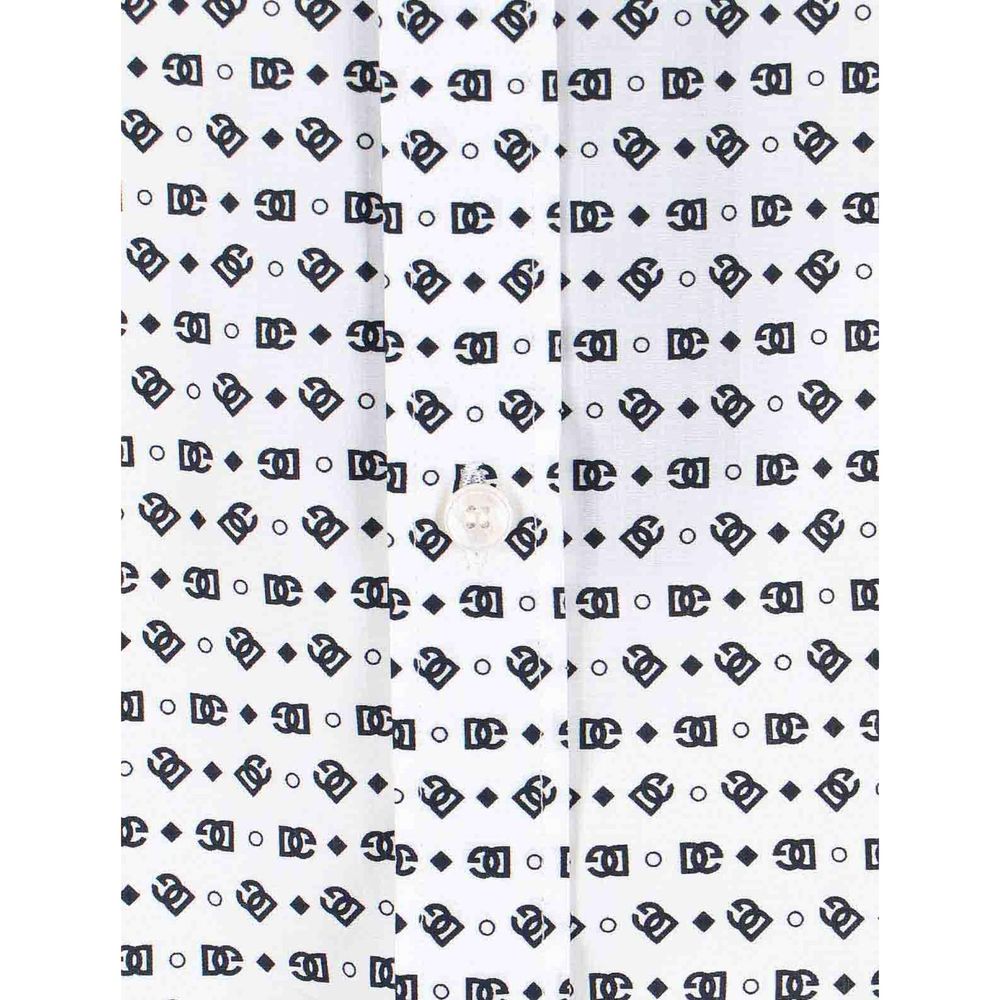 Dolce & Gabbana Chemise Blanche Coton Motif