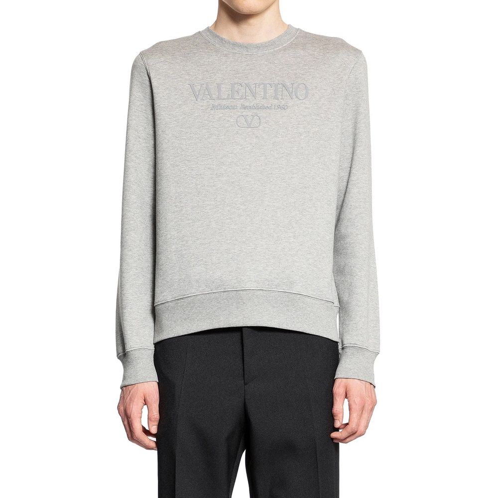 Sweat-shirt en coton gris Valentino Garavani