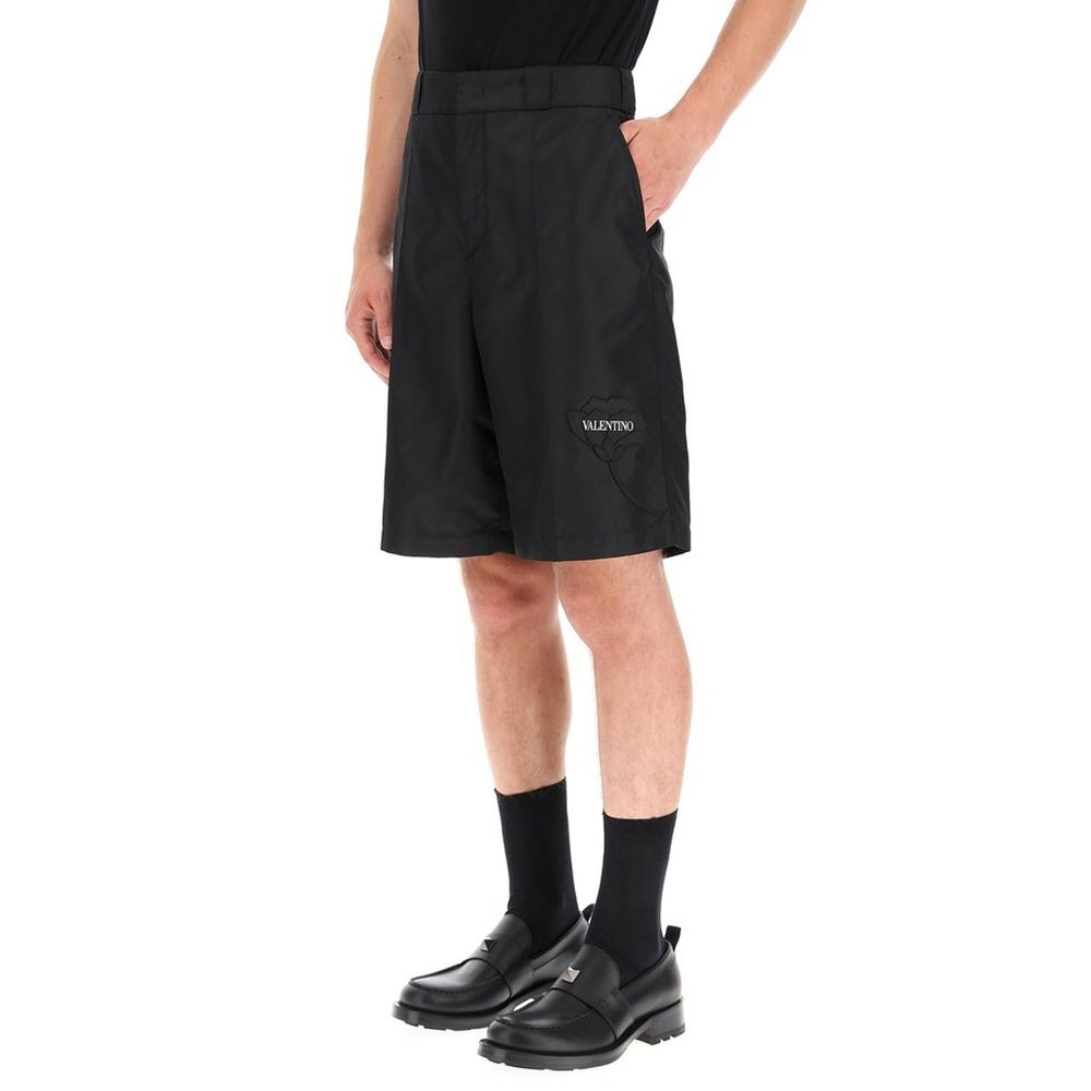 Shorts bermudas Valentino Garavani en nylon noir