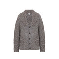 Bottega Veneta Grey Alpaca Leather Cardigan