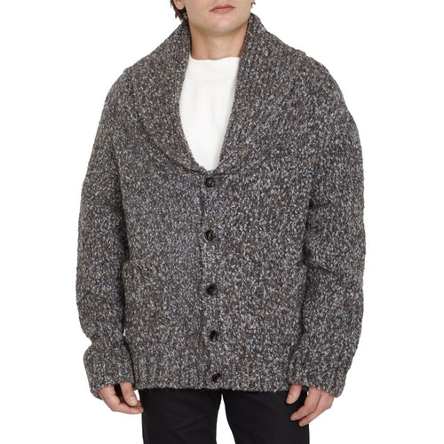 Cardigan Bottega Veneta en cuir d'alpaga gris
