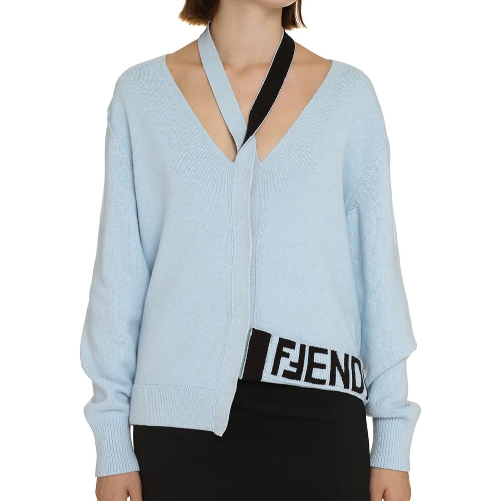 Cardigan Fendi en cachemire bleu