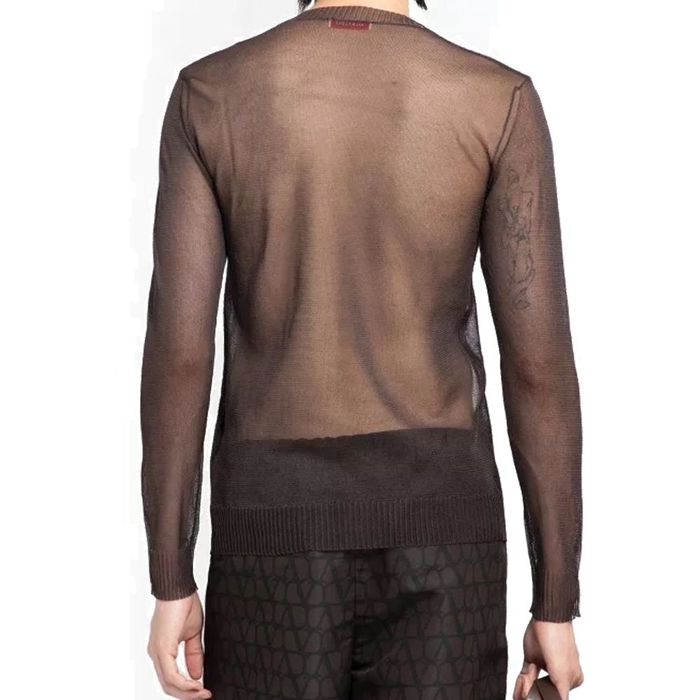 Sweat-shirt Valentino Garavani en soie marron